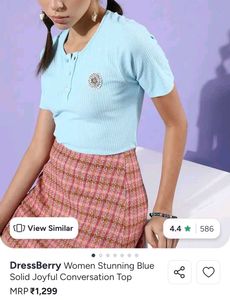 Blue Ribbed Daisy Top Dressberry