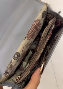 Charles &amp; Keith Grey Handbag with Gold Chain