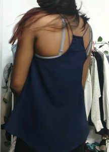 Navy blue cape top