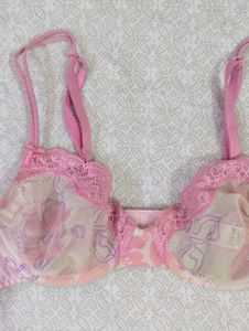 Pretty Pink lace Floral Print Bra