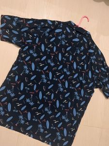 Men's Tropical Print Button-Up Shirt
