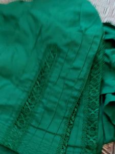 Elegant Orange  green salwars with Lace Detail