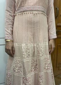 Ethnic Dress With Dupatta And Lucknowi Pattern