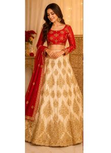 Elegant Gold Embroidered Lehenga Set