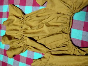 Mustard Yellow Ruffle Sleeve Top