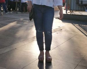 Aeropostale Blue Distressed/Ribbed Jeans