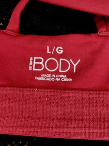 Maroon Sports Bra with Criss-Cross Straps