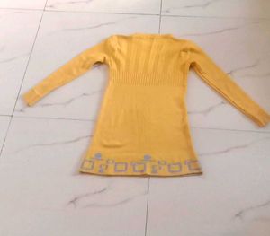 beautiful Cozy Yellow Knit Dress