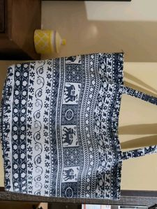 Boho Elephant Print Tote Bag