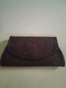Vintage Embossed Leather Clutch