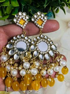 Woman Fancy Party Wear Havey Long Size Earrings