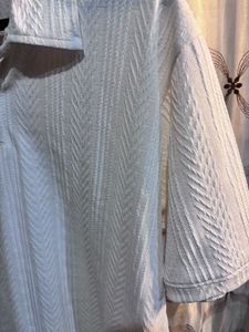 Men's Textured Zip Polo Shirt