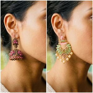 Combo of 2 pairs Exquisite Jhumka Earrings