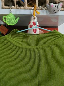 Green Mock Neck Top