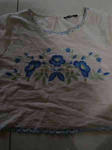 Cute Embroidered Crop Top