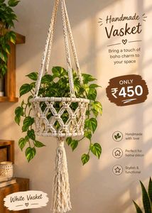 Macrame Lamp Shade &amp; Planter Combo