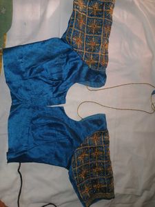 Elegant Blue Embroidered Blouse