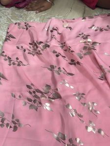 Beautiful Pink Floral Dress Material