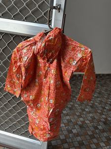 Cute Orange Cartoon Print Raincoat
