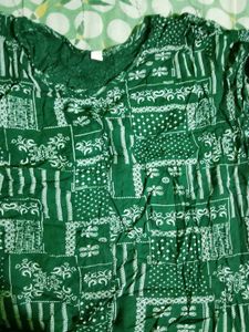 Elegant Green Printed Midi Dress