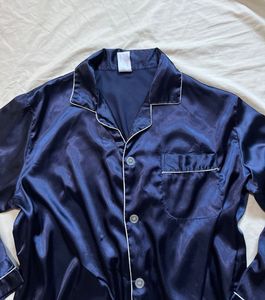 Midnight blue satin luxe Shirt