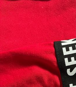 Red Cropped Graphic Hoodie
