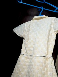 brand new Cream Textured Button-Up Dress