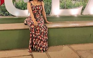 Pink Floral Maxi Dress