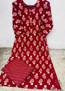 Green Floral Kurta Set
