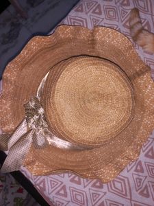 Brown Cap With Bow👒