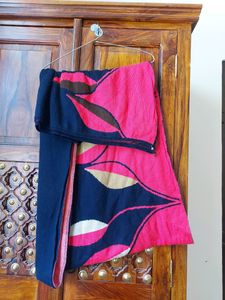 Kashmiri Highly Warm Woolen Blue Pink STOLE