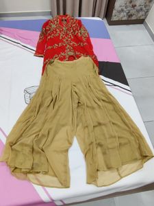 Karwa Chauth Special Kurta Plazzo Dupatta Set