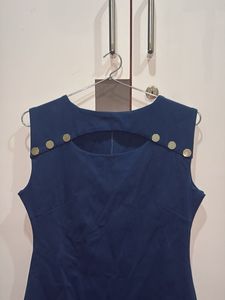 Chic Blue Cut-Out Dress