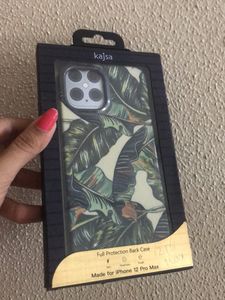 IPhone12ProMax Green Tropical Print Glossy Phone Cover Case