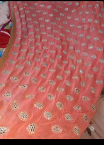 Embroidered Coral Hand Work Premium Saree