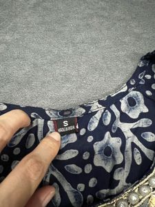 Navy Blue Printed Kurta Set with Dupatta