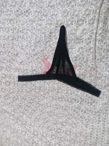 Sheer Black Lace bra with two briefs