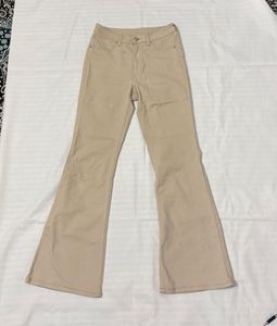 Women's Beige Flared Jeans