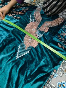 Elegant ZARI Embroidery Velvet Kurta Set