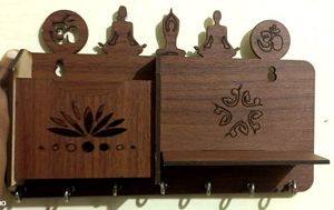 Vastva Yoga Wooden Colour Key And Thin Clothes Hanger Holder