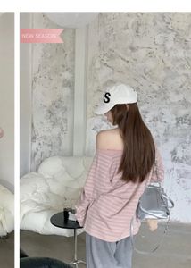 Pink Striped Off-Shoulder Top imported 🥢🍥