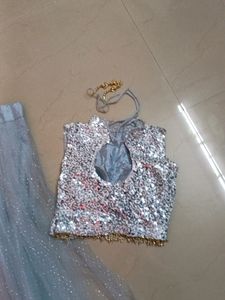 Sparkling Silver Lehenga Choli Set