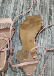 Elegant Pink Rhinestone Heels