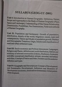 B.A 2nd semester Human Geography Textbook