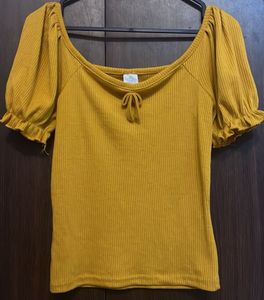 mustard blouse top