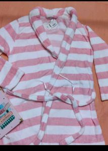 Cozy Pink Stripe Bathrobe