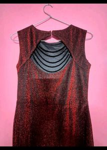 Maroon sparkling gown with bead detailing