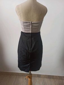 Chic Strapless Two-Tone Dress. length 27