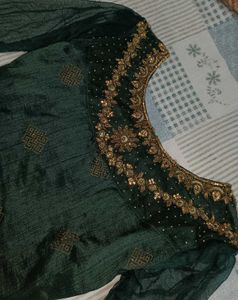 Elegant Green Embroidered gown ✨