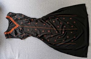 Embroidered Black Kurta